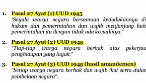 Pasal 27 Ayat 1 Adalah Pasal Yang Berkaitan Dengan